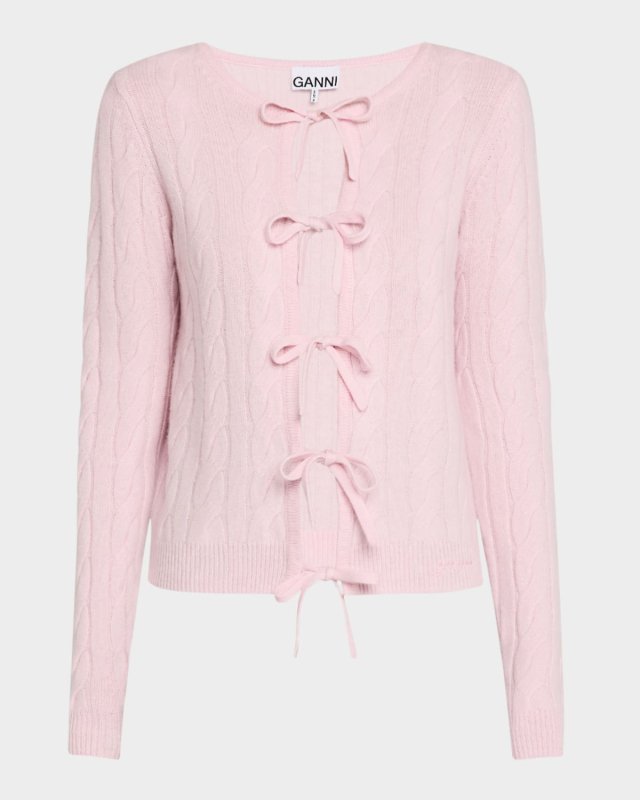 Cashmere Mix Tie-Front Cardigan